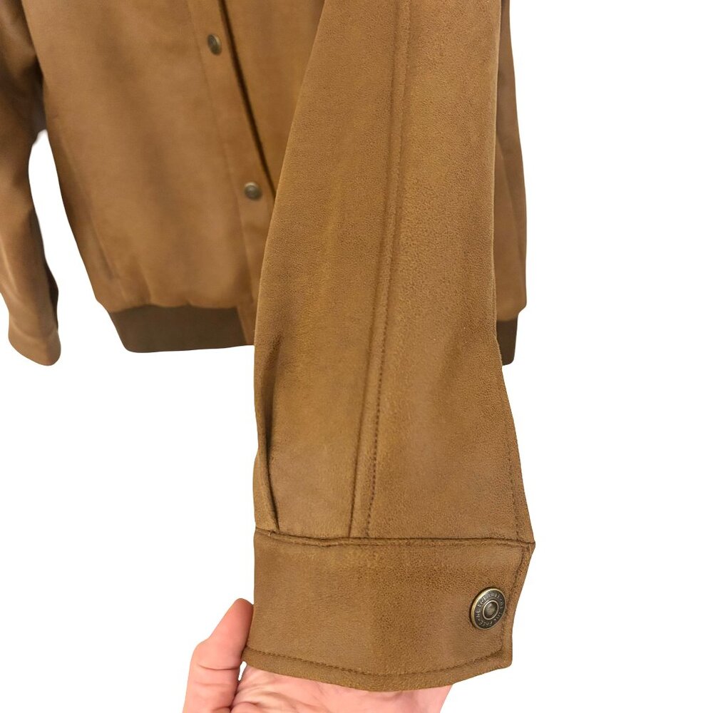 NWOT We The Free Wild Rose Vegan Suede Bomber, Chestnut, Size XS - Picture 8 of 11